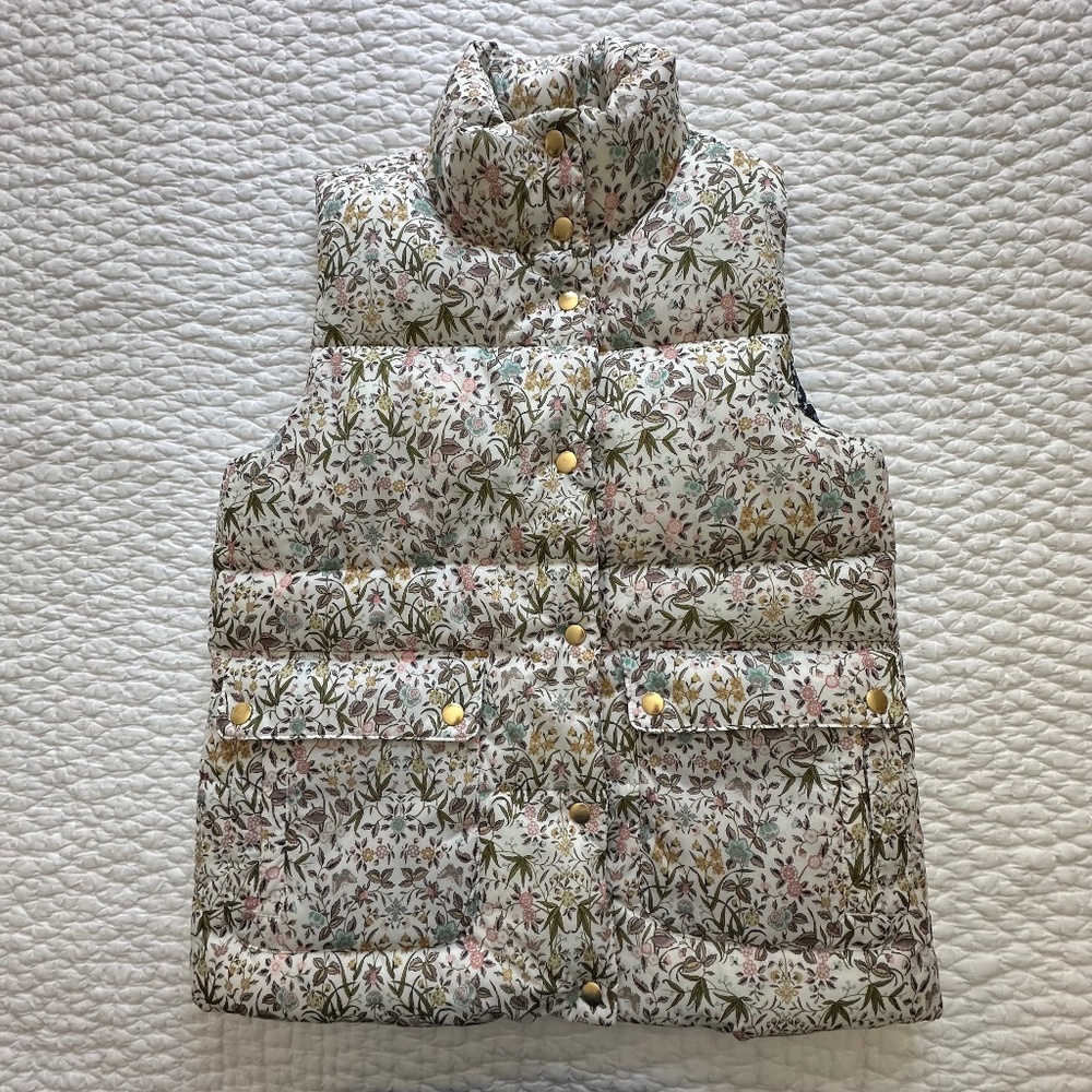 J. Crew Puffer vest in Liberty Tapestry floral with PrimaLoft, size XXS